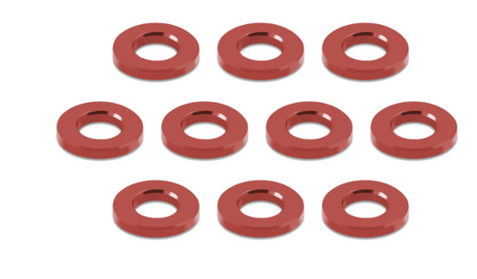 T-works Aluminunm 3mm Bore Washer 1.0mm (Red) 10pcs