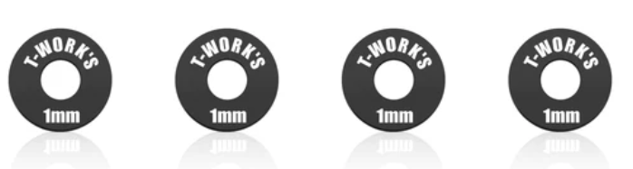 T-works Aluminum Wheel Shim 1mm 4pcs (Black)