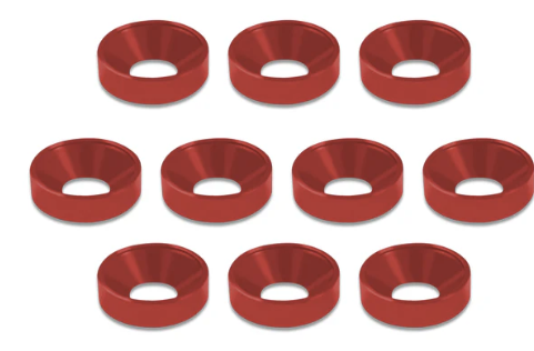 T-works Aluminum M3 Countersink Washer (Red) 10pcs