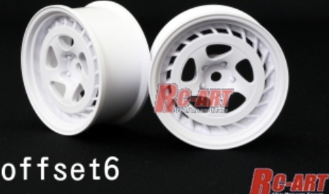 RC ART SSR Formula AERO SPOKE WHEEL Offset 6 (shallow rim) White (2pcs)