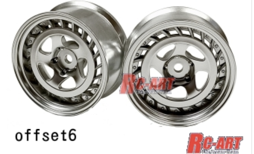RC ART SSR Formula AERO SPOKE WHEEL Offset 6 (shallow rim) Matte silver (2pcs)