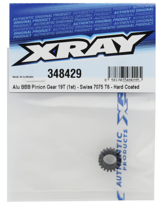 Xray Alu BBB Pinion Gear 19T (1st) - Swiss 7075 T6 - Hard Coated