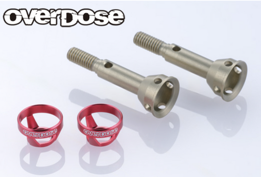 OVERDOSE Lightweight aluminum rear axle shaft (For GALM ver.2 / Red)