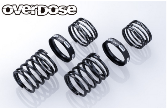 OVERDOSE 4Edge Twin Spring 1.2-2065 (Wire diameter □1.2, 6.5 turns, Free length 20mm, with HSP / 2pcs / Black)