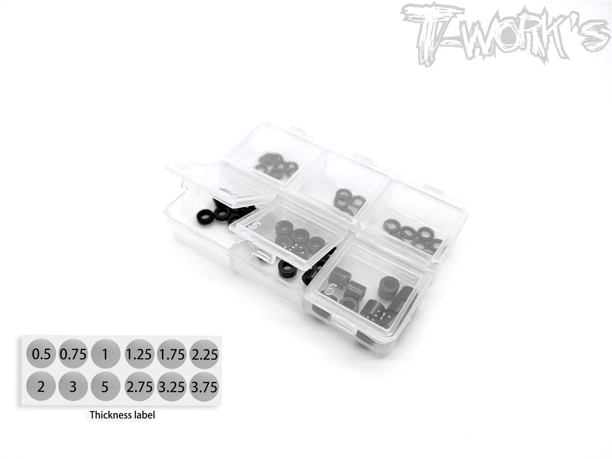 Tworks Aluminum 3mm Bore Washer Set (Black)