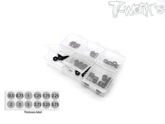 Tworks Aluminum 3mm Bore Washer Set (Black)