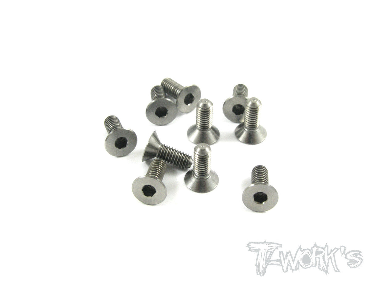 Tworks 3mm x 8mm Titanium Hex Countersink Screw