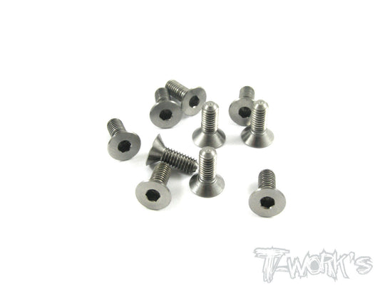 Tworks 3mm x 8mm Titanium Hex Countersink Screw