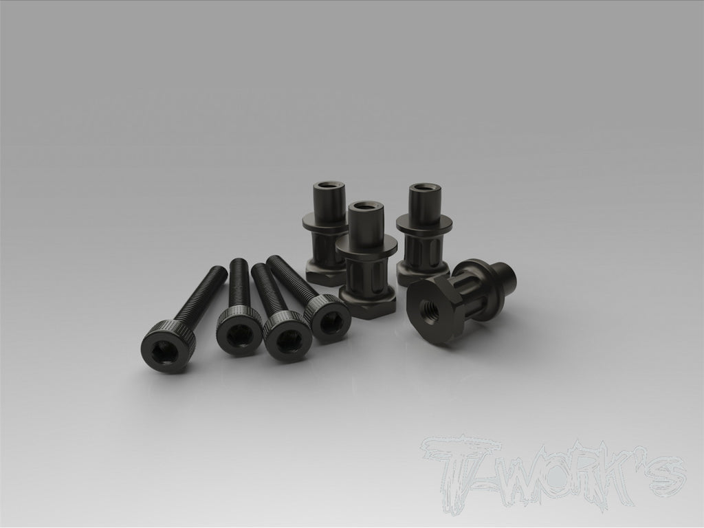 T-Work's Hard Coated 7075-T6 Alum. Shock Standoffs (For Kyosho MP9 TK13/TK14,MP9e EVO/ MP10/ MP10 TK12/ MP11) 4pcs.