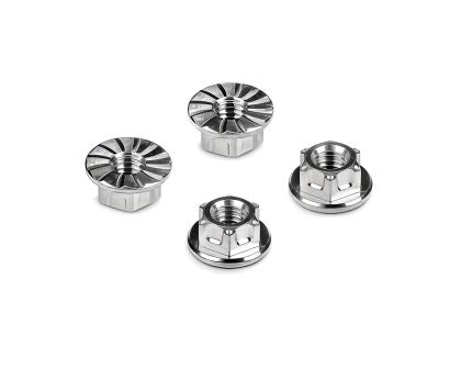 HUDY Titanium Nut M4 w Serrated Flange (4)