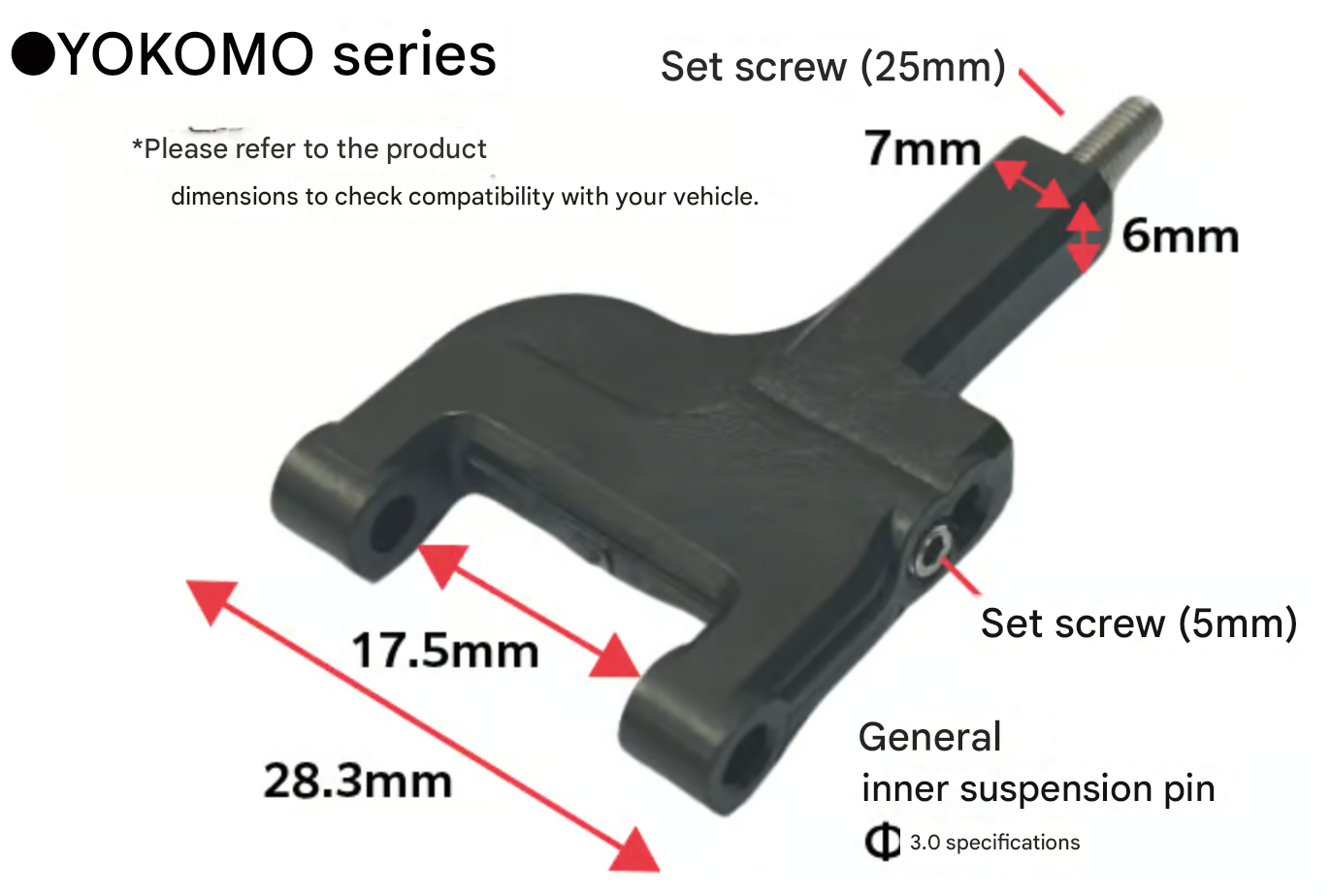 FRONT LOWER ARM FOR YOKOMO (brass sleeve type) AST